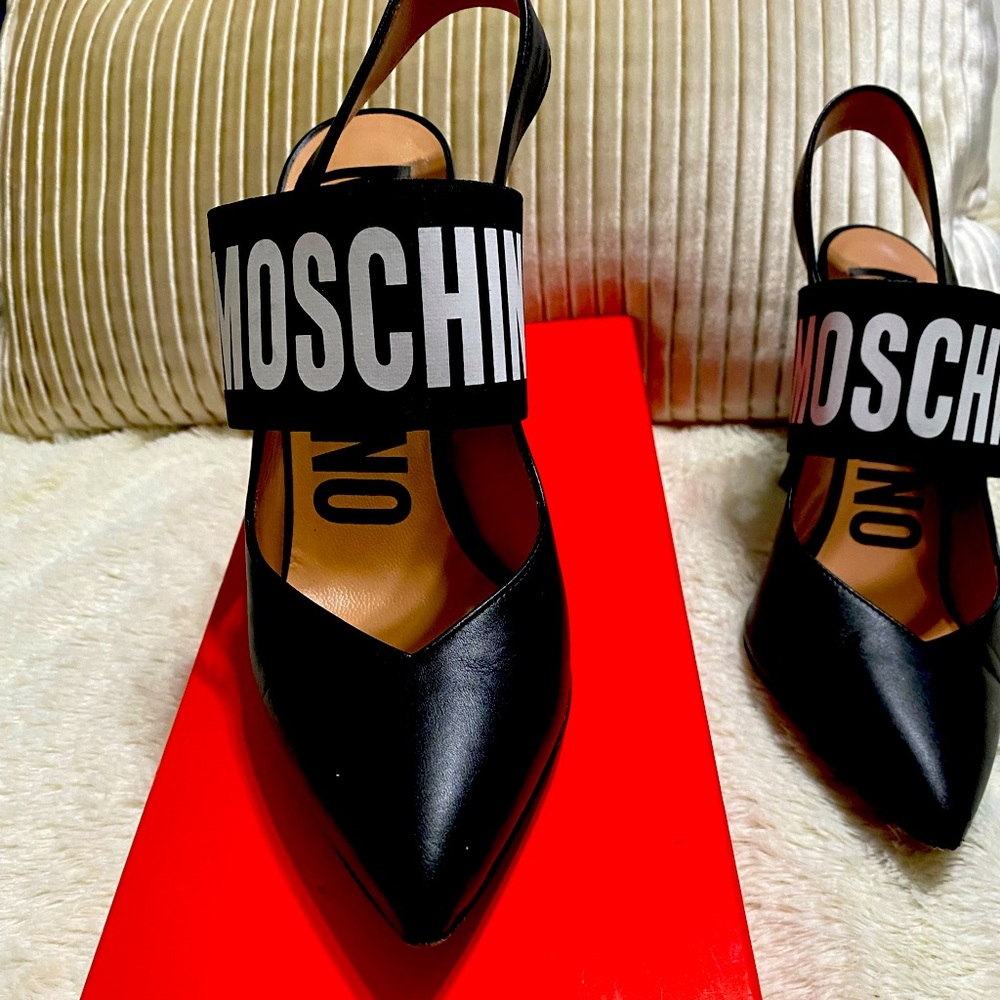 Black Moschino Milano Shoes, size 36 1/2, genuine leather